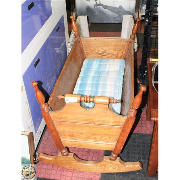 LARGE WOODEN CRIB - FOR DOLLS