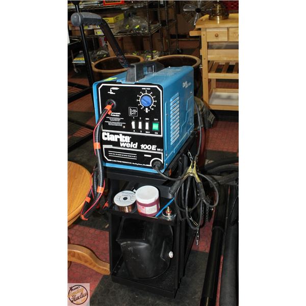 CLARKE WELDER 100E WITH GAS BOTTLE (EMPTY) AND