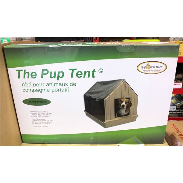 BRAND NEW PUP TENT IN BOX CAMOFLAUGE MEDIUM SIZED