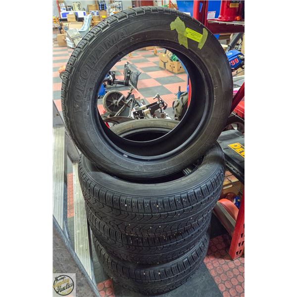 SET OF 4 YOKOHAMA TIRES P225/55R17/95H M+S