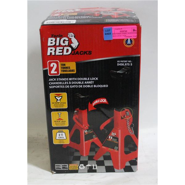 BIG RED TORIN STEEL JACK STANDS DOUBLE LOCK 2 TON