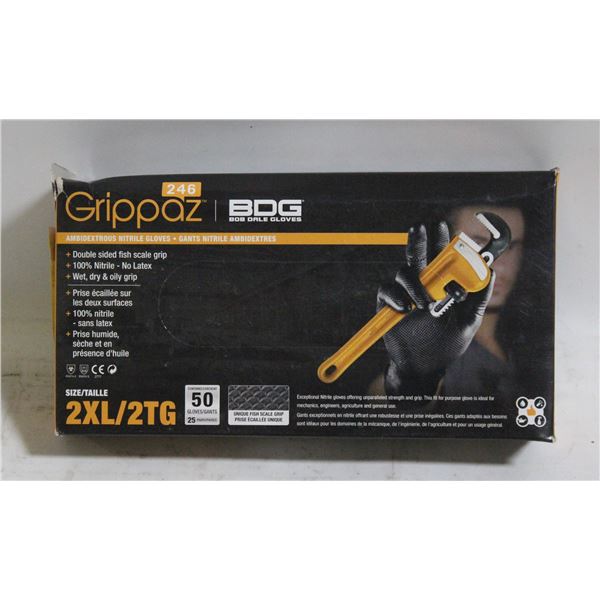 GRIPPAZ BDG DISPOSABLE GLOVES SIZE 2XL/G 50