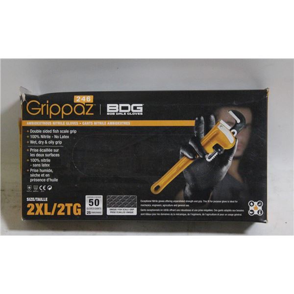 GRIPPAZ BDG DISPOSABLE GLOVES SIZE 2XL/G 50