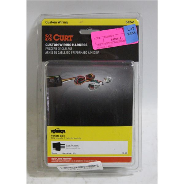 CURT CUSTOM WIRING HARNESS VEHICLE SIDE