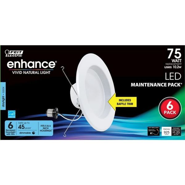 NEW REPACK 6 PACK OF FEIT ENHANCE VIVID LED LIGHTS