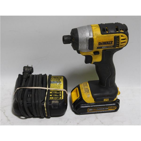 DEWALT IMPACT DRILL WITH BATTERY AND CHARGER