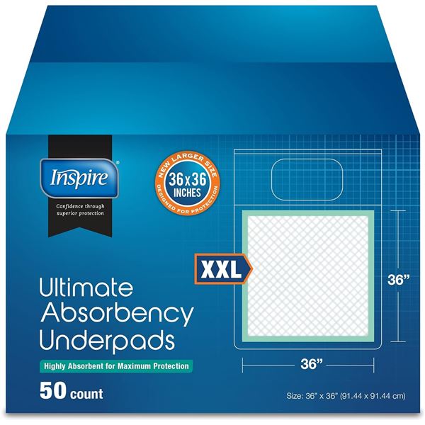 NEW INSPIRE 50 PACK OF ULTIMATE ABSORBENCY