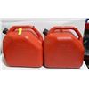 2-20 LTR.GAS CANS W/SPOUTS - RED PLASTIC