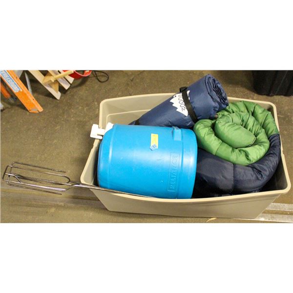 CAMPING SLEEPING BAG, AIR MATTRESS,