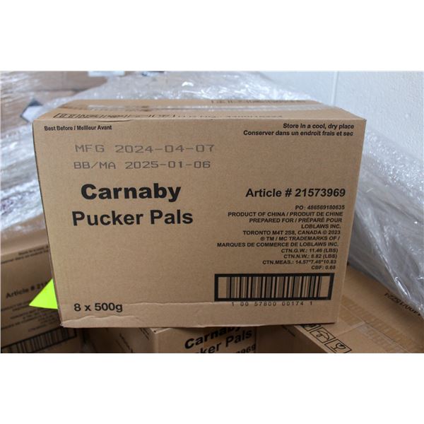CASE OF 8 TUBS CARNEY SWEET PUCKERS PAL