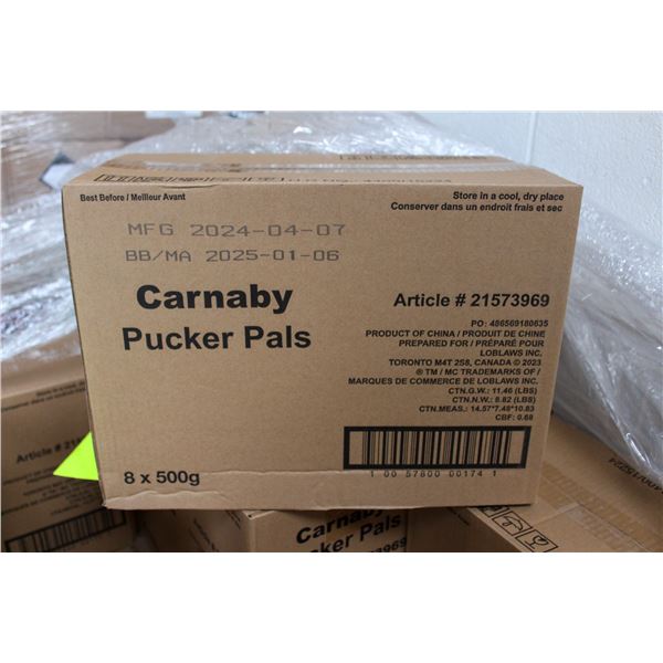 CASE OF 8 TUBS CARNEY SWEET PUCKERS PAL