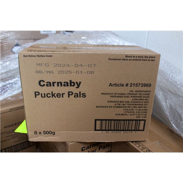 CASE OF 8 TUBS CARNEY SWEET PUCKERS PAL