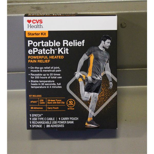 NEW CVS HEALTH STARTER KIT PORTABLE RELIEF EPATCH-