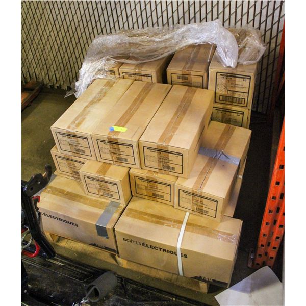 PALLET OF ASSORTED ELECTRICAL BOXES