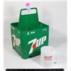 Image 1 : VINTAGE 7-UP BOTTLE HOLDER ALONG WITH MILK GLASS