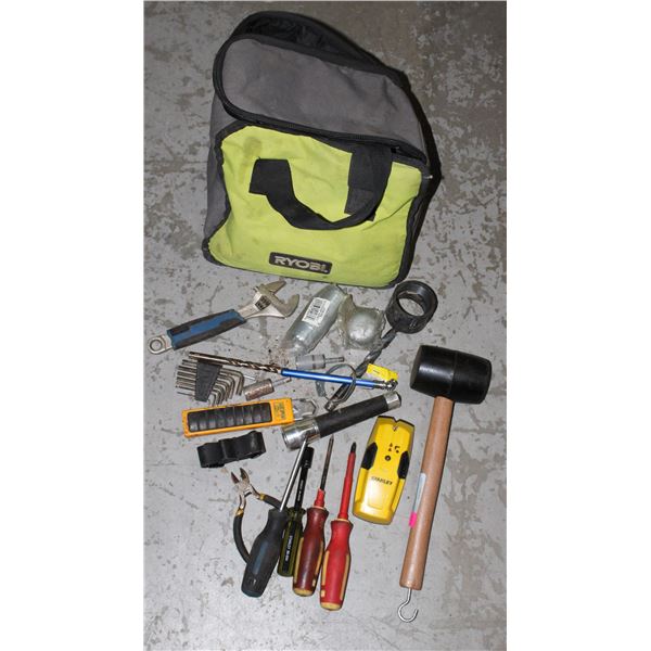 TOOL BAG WITH MISC. ITEMS