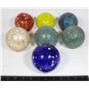 Image 1 : LOT OF 7 DECORATIVE GLASS BALLS