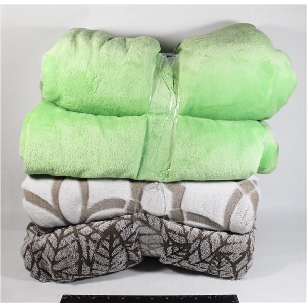 4 ASSORTED SIZE BLANKETS