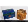 Image 1 : 2 WOODEN HAND MADE AND DECORATED BOXES