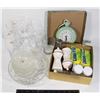 Image 1 : BOX OF DISHES, MUGS, AND SALT AND PEPPER SHAKERS