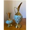 Image 1 : Delft Brass and Ceramic Pitcher and Vase A