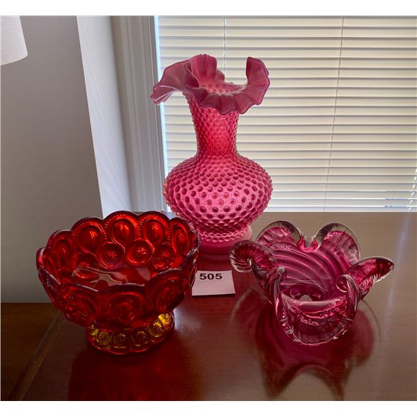 Red Glass Vase and More B