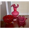 Image 1 : Red Glass Vase and More B