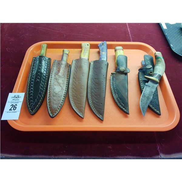 6-Custom Knife w/Sheath - 6 X $