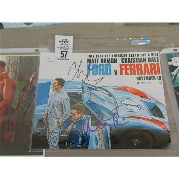 Matt Damon/Christian Bali Ford VS Ferrari Autographed Promotion