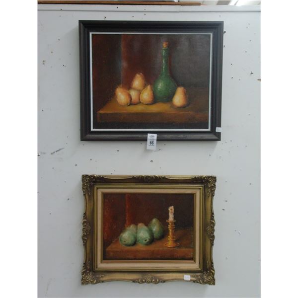 Framed Oil On Canvas Fruit Art