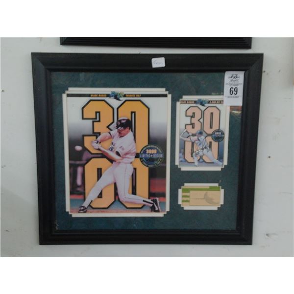 Wade Boggs TB Rays Framed Autographed Memorabilia