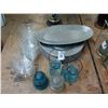 Image 1 : Glass Footed Bowls, Insulators, Jars, Plate Caddies