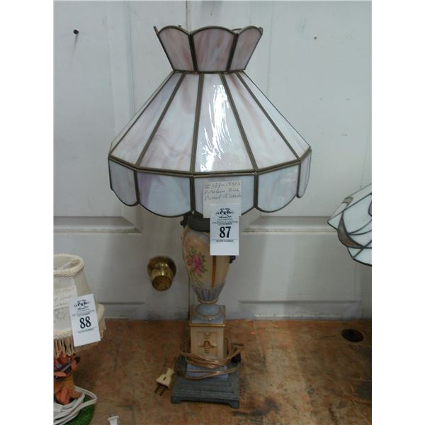 Porcelain Base Panel Shaded Lamp