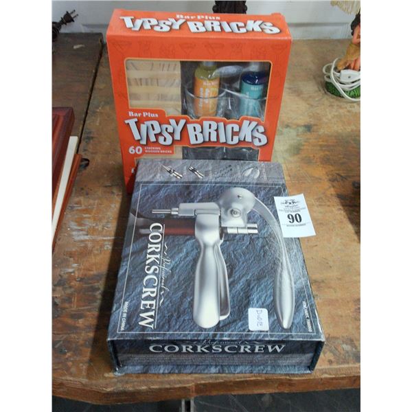 Tippsy Bricks Bar Game w/Wine Corkscrew Kit