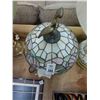Image 2 : Cast Lamp w/Tiffany Style Leaded Glass Shade Eagle Crown