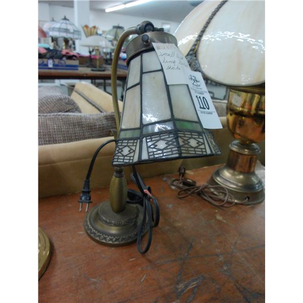 Desk Lamp w/Leaded Glass Shade