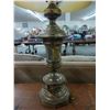 Image 3 : Brass Base w/Reversed Painted Floral Shaded Lamp