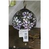 Image 1 : Cast Base w/Small Tiffany Style Leaded Glass Lamp