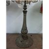 Image 3 : Ornate Cast Brass Base w/Leaded Glass Lamp