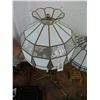 Image 2 : Empire Bronze Base Lamp w/Ornate Glass Shade