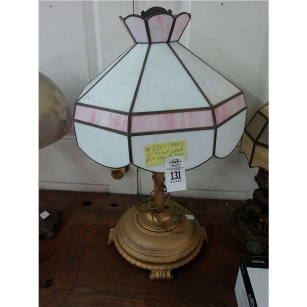 Pat Meadle Cast Bass Lamp w/Leaded Shade
