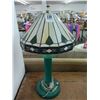 Image 1 : Green Deco Style Lamp w/Leaded Glass Shade