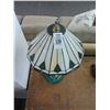 Image 2 : Green Deco Style Lamp w/Leaded Glass Shade