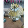 Image 2 : Cast Urn Claw Foot Lamp w/Yellow/White Panel Shade