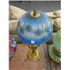 Image 2 : Brass Urn Style w/Reversed Painted Palm Tree Shade Lamp