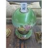 Image 2 : Floral Painted Cast Base Hurricane Style Lamp