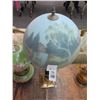 Image 2 : Brass/Black w/Reversed Painted Forest Scene Glass Shade