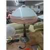 Image 1 : Metal Base Lamp w/Art Glass Shade