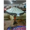 Image 1 : Cast/Art Glass Base w/Leaded Glass Shade