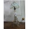 Image 1 : Efifel Tower Lamp w/Etched Glass Floral Shade
